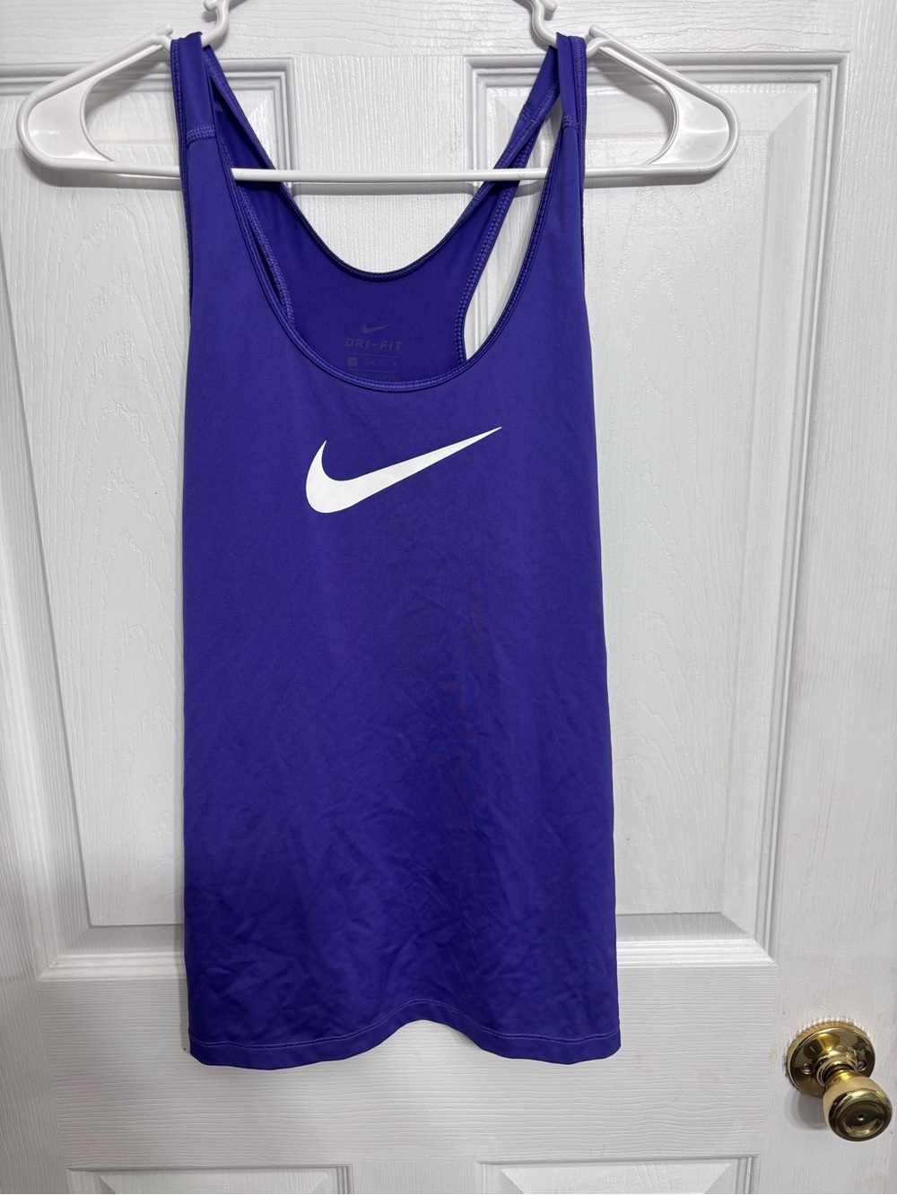 Nike Purple Racerback Dri-FIT Tank with White Swoosh